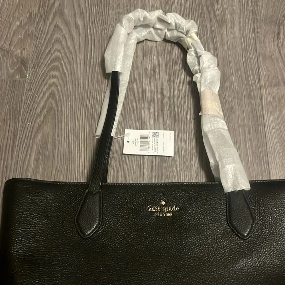 NWT Kate Spade black pebble leather tote Leila - Picture 3 of 8
